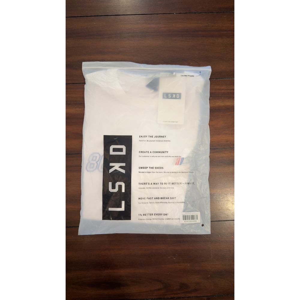 LSKD Redline FLXCotton Tee Oversize White Unisex Sportswear S USST00835 NEW NWT - Picture 7 of 16